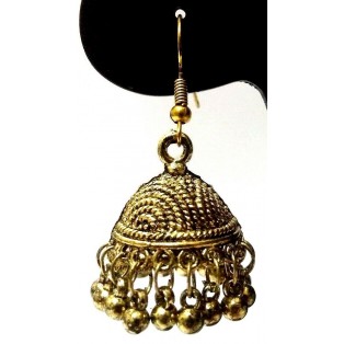 Golden Oxidized Earring Ethnic Imitation Tradition Jewelry Hook Dangle Drop EA21